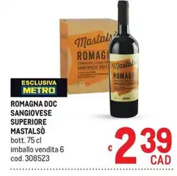 Metro Romagna Doc Sangiovese Superiore Mastalsò offerta