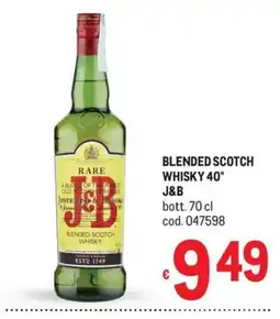 Metro J&B Blended Scotch Whisky offerta