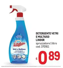 Metro Detergente vetri e multiuso Lindor offerta