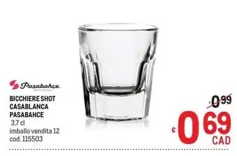 Bicchiere shot Casablanca Pasabahce