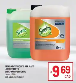 Metro Detergente liquido per piatti Svelto Professional offerta