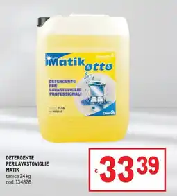 Metro Detergente per lavastoviglie Matik offerta