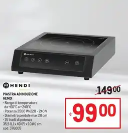 Metro Piastra ad induzione Hendi offerta