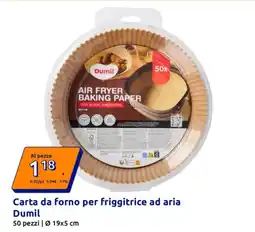 Action Carta da forno per friggitrice ad aria Dumil offerta