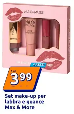 Action Set make-up per labbra e guance Max & More offerta