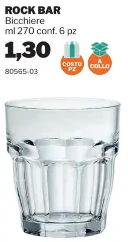GrosMarket Rock Bar Bicchiere offerta
