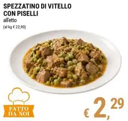 Tre Valli Supermercato Spezzatino di vitello con piselli all'etto offerta