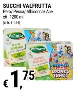 Tre Valli Supermercato Succhi Valfrutta Pera/Pesca/ Albicocca/Ace offerta