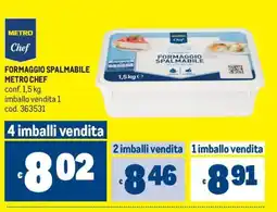 Metro Formaggio spalmabile Metro Chef offerta