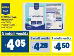 Metro Stracciatella di Burrata Metro Chef offerta