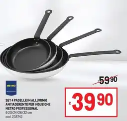 Metro Set 4 padelle in alluminio antiaderente per induzione Metro Professional offerta