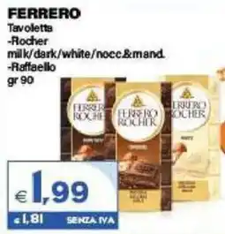 Boningros Cash and Carry Ferrero Tavoletta offerta