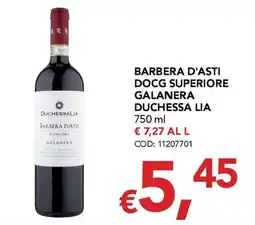 Migross Supermercati e Market Barbera d'Asti superiore Galanera Duchessa Lia offerta