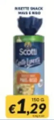 Supermercati Visotto Risette snack mais e riso Scotti offerta