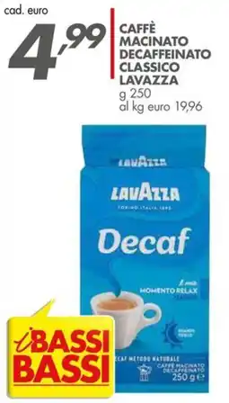 Italmark Caffè macinato decaffeinato classico Lavazza Decaf offerta