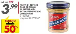 Italmark Filetti di tonno olio di oliva al naturale extra vergine bio consorcio offerta