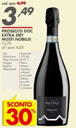 Italmark Prosecco Doc Extra Dry Musti Nobilis offerta