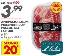 Italmark Antipasto salumi piacentini dop pascoli del fattore offerta