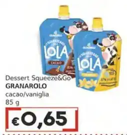 Italy Cash Dessert Squeeze&Go Granarolo cacao/vaniglia offerta