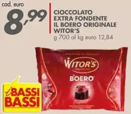 Italmark Cioccolato extra fondente il boero originale Witor's offerta