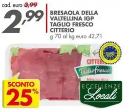 Italmark Bresaola della Valtellina IGP Taglio Fresco Citterio offerta