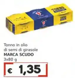Italy Cash Tonno in olio di semi di girasole MARCA SCUDO offerta