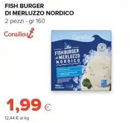Tigre Fish burger di merluzzo nordico Consilia offerta