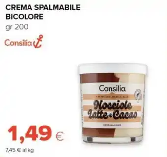 Crema spalmabile bicolore Nocciole Latte Cacao Consilia