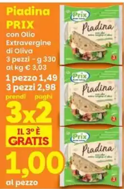Prix Quality Piadina Prix con Olio Extravergine di Oliva offerta