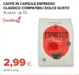 Tigre Caffè in capsule espresso classico compatibili Dolce Gusto Consilia offerta