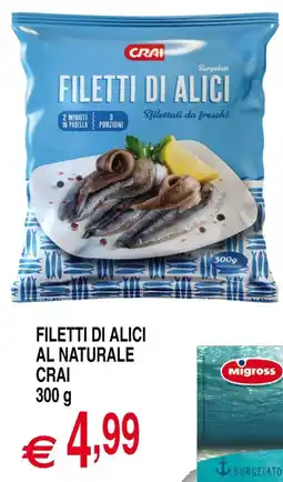 Centro Oceano Filetti di alici al naturale Crai offerta