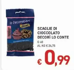 Coal Scaglie di cioccolato decorì lo conte offerta