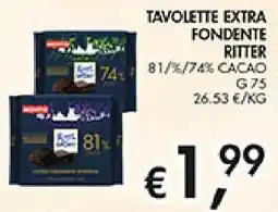 Coal Tavolette extra fondente Ritter offerta