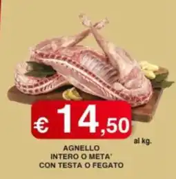 Orsini Market Agnello intero o meta' con testa o fegato offerta