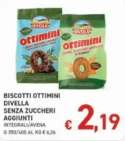Coal Biscotti ottimini Divella senza zuccheri aggiunti integrali/avena offerta