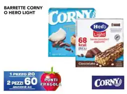 Esselunga Barrette Corny o Hero Light offerta