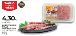 Unicoop Etruria Arrostitini di pollo origine Coop con pancetta di suino offerta