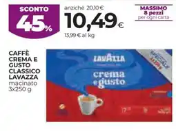 Unicoop Etruria Caffè crema e gusto Lavazza macinato offerta