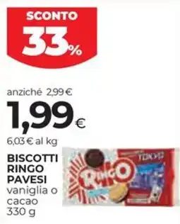 Unicoop Etruria Biscotti Ringo Pavesi offerta