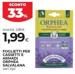 Unicoop Etruria Foglietti per cassetti e armadi Orphea Salvalana offerta
