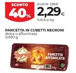Unicoop Etruria Pancetta in cubetti Negroni offerta