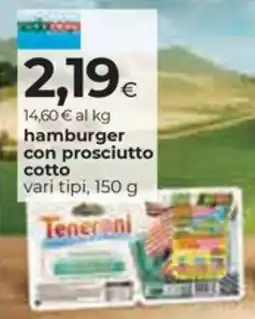 Unicoop Etruria Hamburger con prosciutto cotto offerta