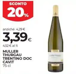 Unicoop Etruria Muller Thurgau Trentino Doc Cavit offerta