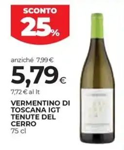 Unicoop Etruria Vermentino di Toscana IGT Tenute del Cerro offerta