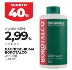 Unicoop Etruria Bagnoschiuma Borotalco offerta