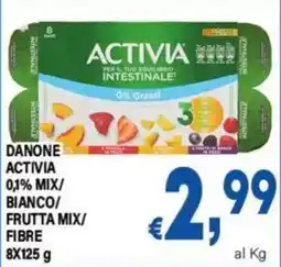 DEM Danone Activia 0,1% Mix Bianco Frutta Mix Fibre offerta