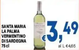 DEM Santa Maria la Palma Vermentino di Sardegna offerta