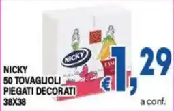DEM Nicky tovaglioli piegati decorati offerta