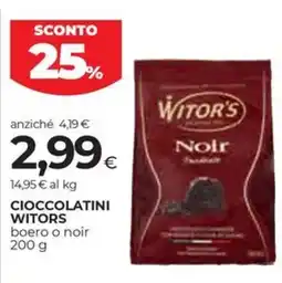 Unicoop Etruria Cioccolatini Witors boero o noir offerta
