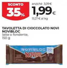 Unicoop Etruria Tavoletta di cioccolato Novi Novibloc offerta